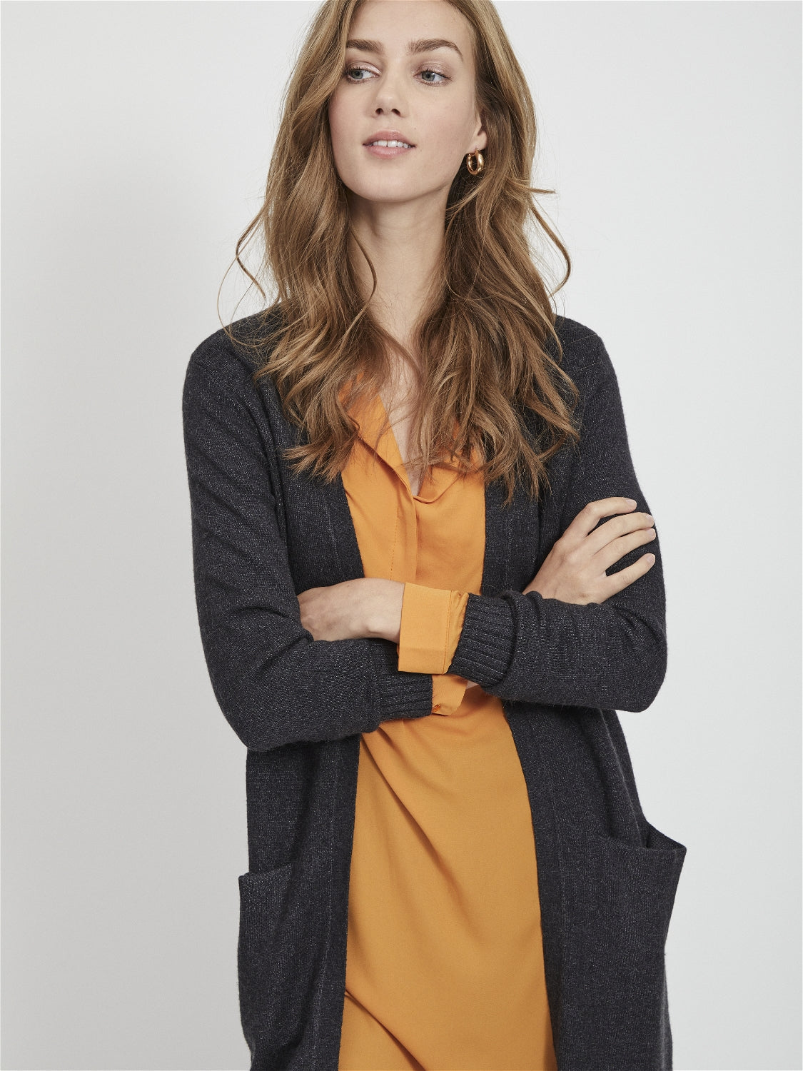 VIRIL Cardigan - Dark Grey Melange